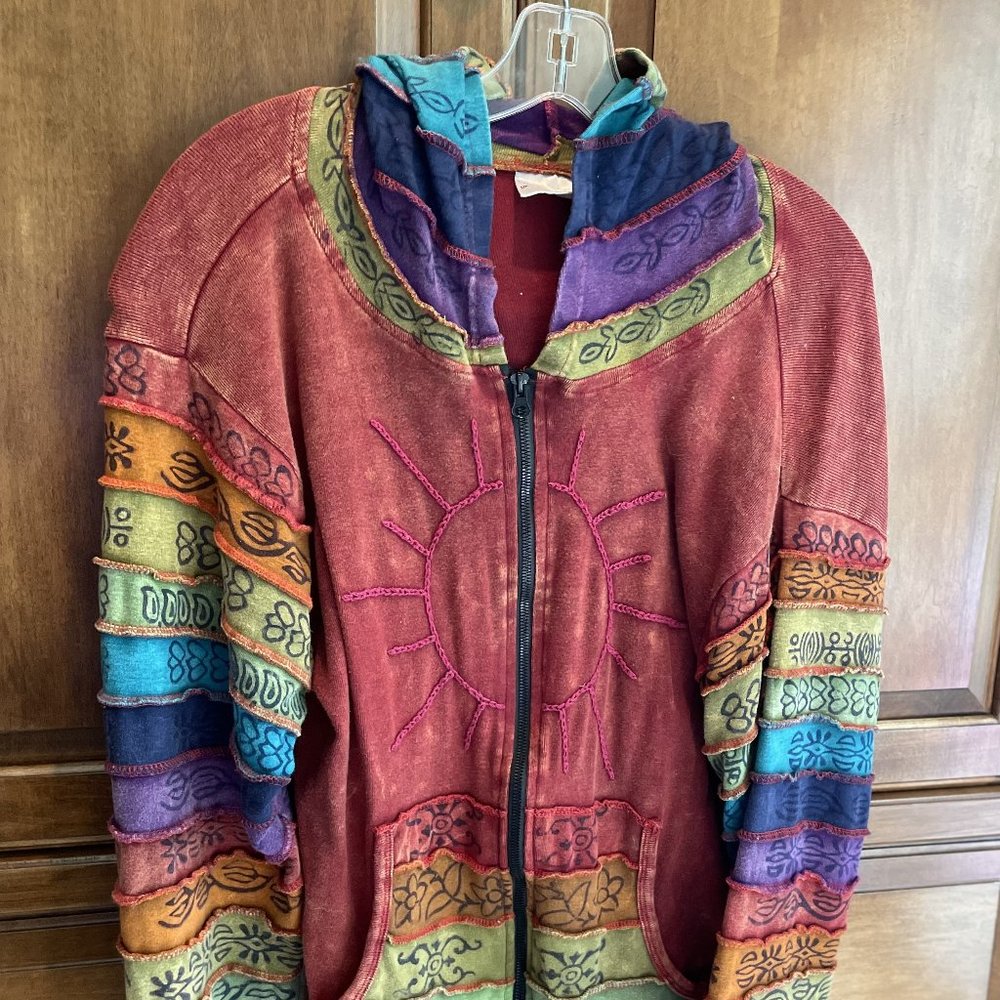 Greater Good Heavy Weight Zip Front Boho Hoodie - XXL